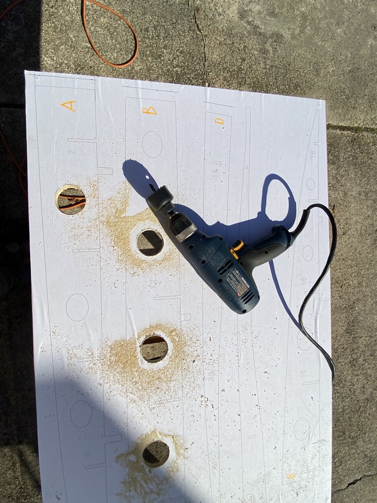 Cutting voids with hole saw